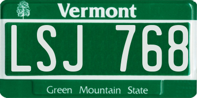 VT license plate LSJ768
