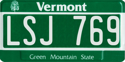 VT license plate LSJ769