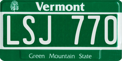 VT license plate LSJ770
