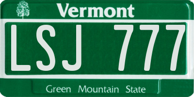 VT license plate LSJ777