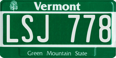 VT license plate LSJ778