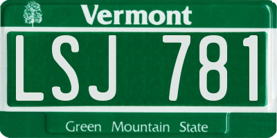 VT license plate LSJ781