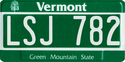 VT license plate LSJ782
