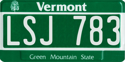 VT license plate LSJ783