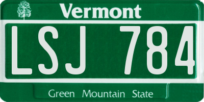VT license plate LSJ784