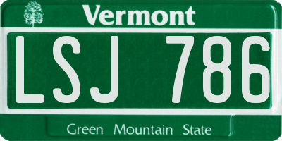 VT license plate LSJ786