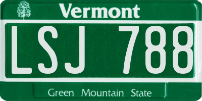 VT license plate LSJ788