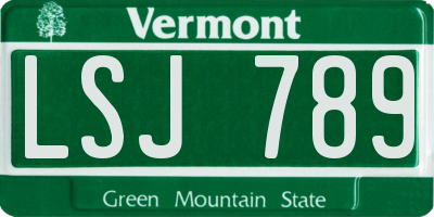 VT license plate LSJ789