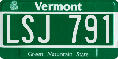 VT license plate LSJ791