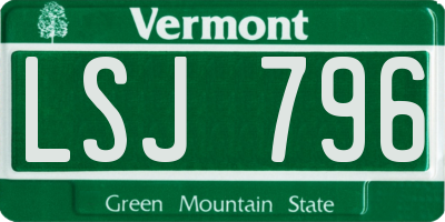VT license plate LSJ796