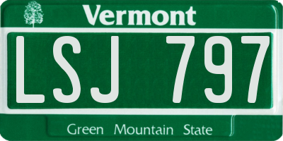 VT license plate LSJ797