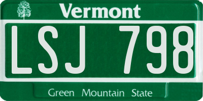 VT license plate LSJ798