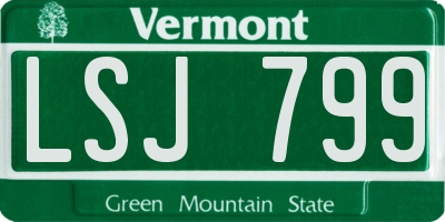 VT license plate LSJ799
