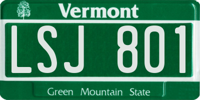 VT license plate LSJ801