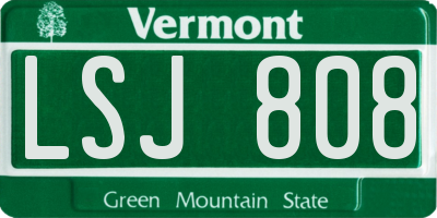 VT license plate LSJ808