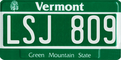 VT license plate LSJ809