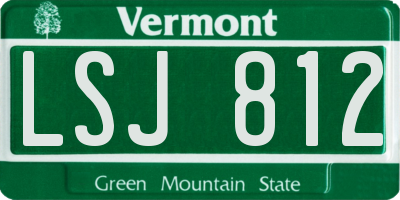VT license plate LSJ812