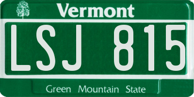 VT license plate LSJ815
