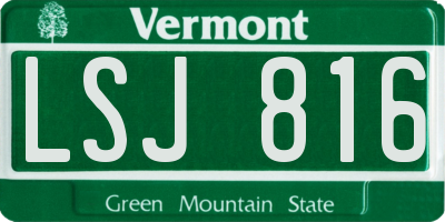 VT license plate LSJ816