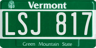 VT license plate LSJ817