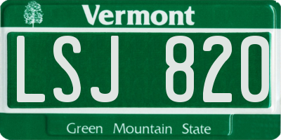 VT license plate LSJ820
