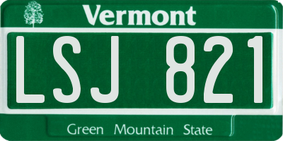 VT license plate LSJ821
