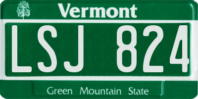 VT license plate LSJ824