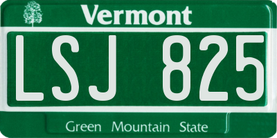 VT license plate LSJ825