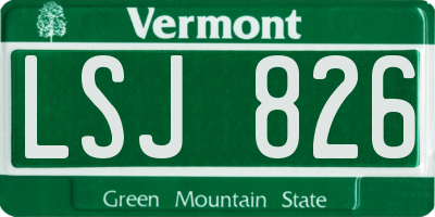 VT license plate LSJ826