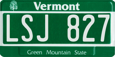 VT license plate LSJ827