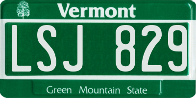 VT license plate LSJ829