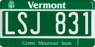 VT license plate LSJ831