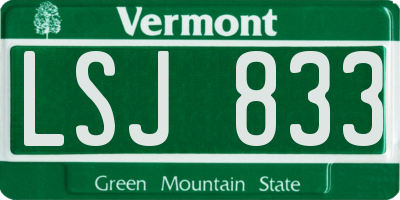 VT license plate LSJ833