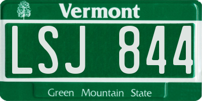VT license plate LSJ844