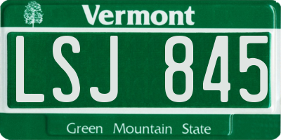 VT license plate LSJ845