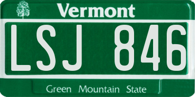 VT license plate LSJ846