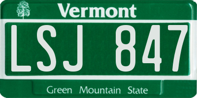 VT license plate LSJ847