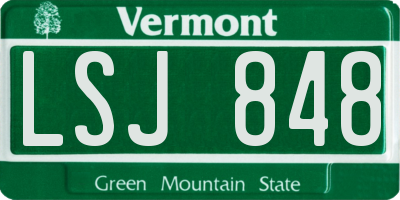 VT license plate LSJ848