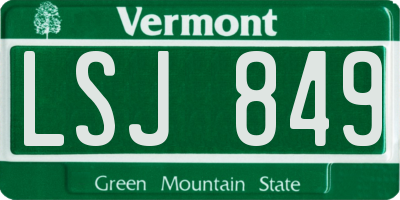 VT license plate LSJ849