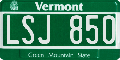 VT license plate LSJ850