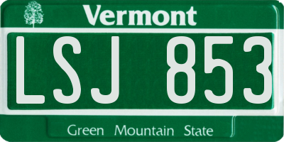VT license plate LSJ853