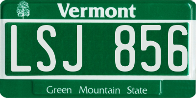 VT license plate LSJ856