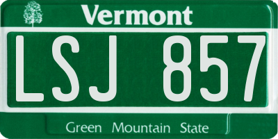 VT license plate LSJ857