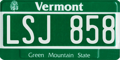 VT license plate LSJ858