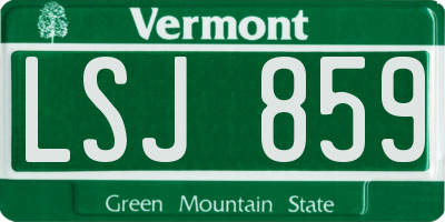 VT license plate LSJ859