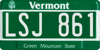 VT license plate LSJ861