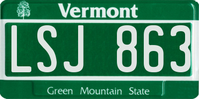 VT license plate LSJ863