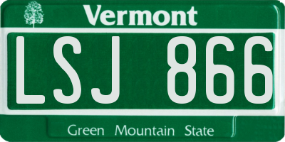 VT license plate LSJ866