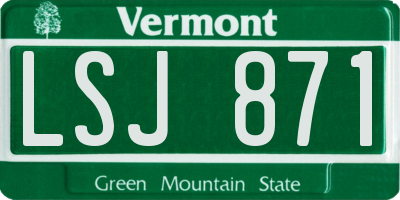 VT license plate LSJ871