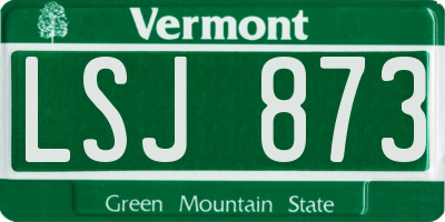 VT license plate LSJ873